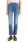 Mother Rider Skimp High Waist Straight Leg Jeans In Cowboys Dont Cry