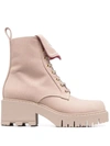 Chiara Ferragni Eyelike-embroidered Denim Boots In Taupe