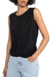 SANCTUARY TWISTED COTTON BLEND SLUB JERSEY TANK