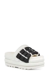 Ugg Maxi Genuine Shearling Lined Sandal In White