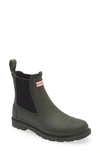Hunter Commando Waterproof Chelsea Boot In Dark Olive
