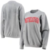 Pressbox Silver Northeastern Huskies Comfy Cord Vintage Wash Basic Arch Pullover Sweatshirt In Silver