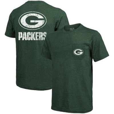 Majestic Green Bay Packers Tri-blend Pocket T-shirt - Heathered Green