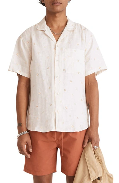 Madewell Easy Linen Short Sleeve Shirt In Vintage Linen