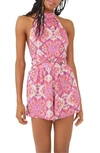 Free People Coral Tides Romper In Hollyhock Combo In Multi