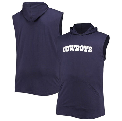 Profile Navy Dallas Cowboys Big & Tall Muscle Sleeveless Pullover Hoodie