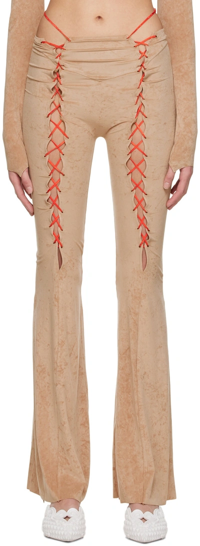 Rui Tan Triacetate Trousers In Ficelle