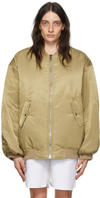 The Frankie Shop Astra Oversized Shell Bomber Jacket In Olive