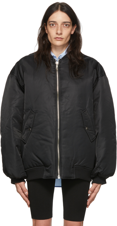 The Frankie Shop Astra Technical Bomber Jacket In Black