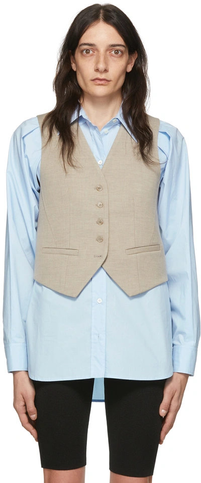 The Frankie Shop Gelso Lyocell Blend Waistcoat In Neutral