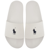 RALPH LAUREN RALPH LAUREN LOGO SLIDERS WHITE