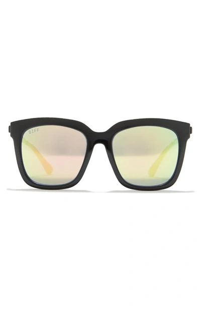 Diff 54mm Hailey Square Sunglasses In Gold / Brown