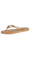 Havaianas Slim Flip Flops Bronze In Bronze