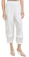 TIBI CRISPY NYLON PULL ON JOGGERS WHITE