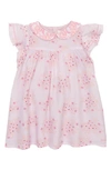 Chloé Kids' Floral Print Ruffle Dress In S79 Pink Red