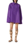 Valentino Oversized Silk-faille Shirt In Prism Violet