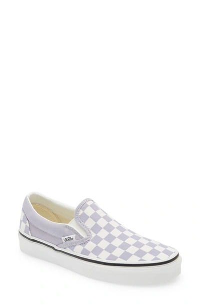 Vans Classic Slip-on Sneakers In Purple Checkerboard