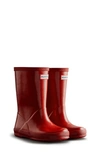 Hunter Kids' First Gloss Waterproof Rain Boot In Military Red / Red