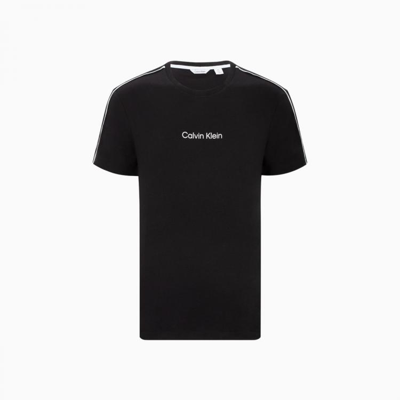 Calvin Klein Ck Jeans22春夏男士时尚圆领撞色织带简约印花短袖t恤40hc212 In Black