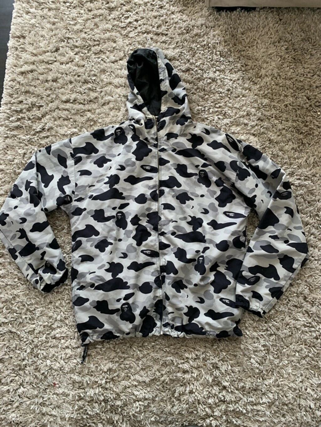 Pre-owned A Bathing Ape Cycles Reversible Hooded Jacket Size Large