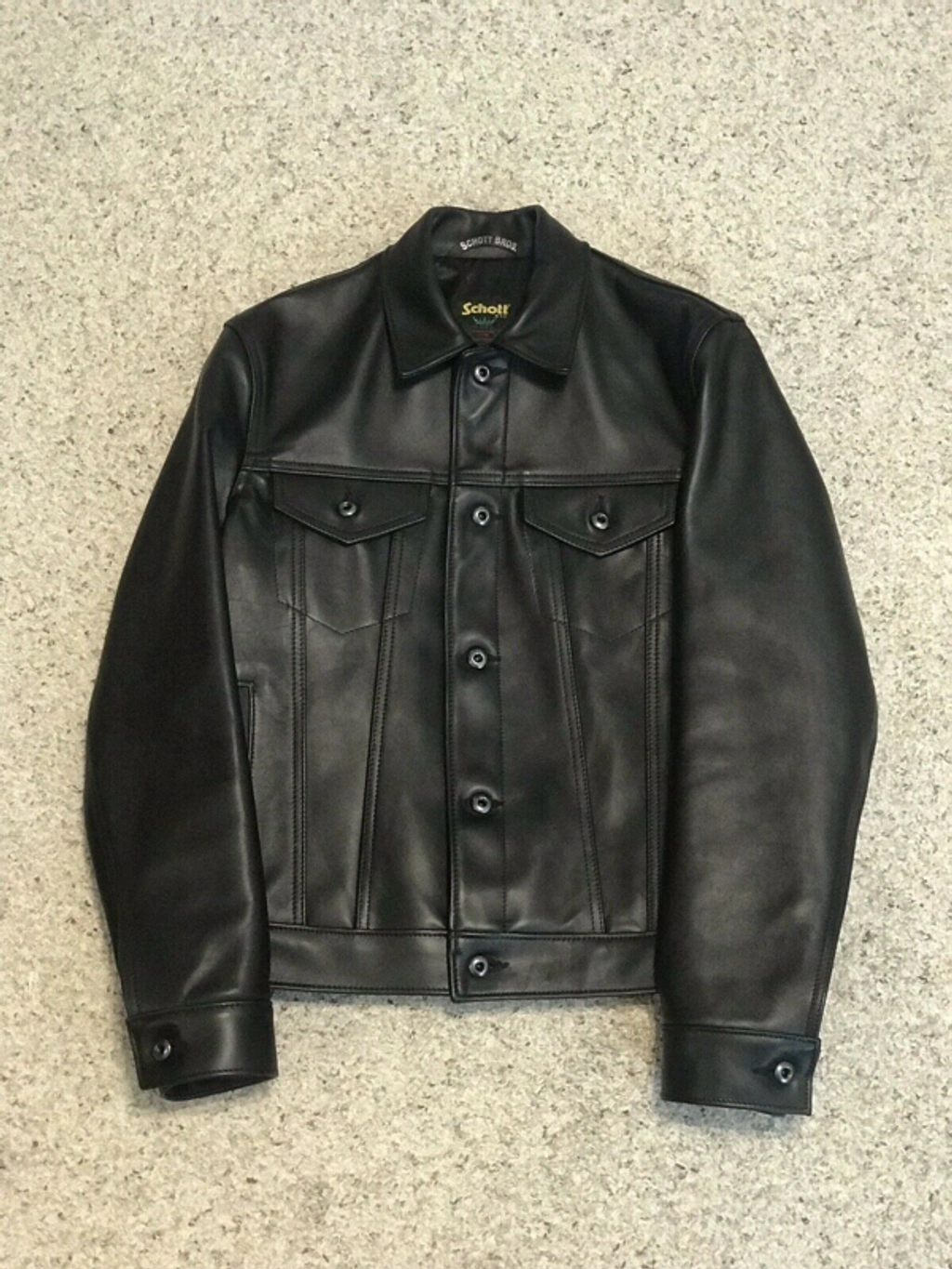 Pre-owned Schott 121 Black Naked Cowhide Type Iii Jean Style