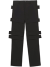 Burberry Grain De Poudre Wool Cargo Trousers In Nero