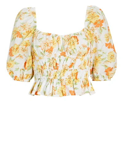 Faithfull The Brand Enrica Palermo Floral Smocked Top In Multi