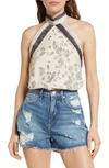 Free People One Thing Paisley Print Bodysuit In White-multi