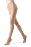 Memoi Diamond Sheer Tights In Nude/ Nude