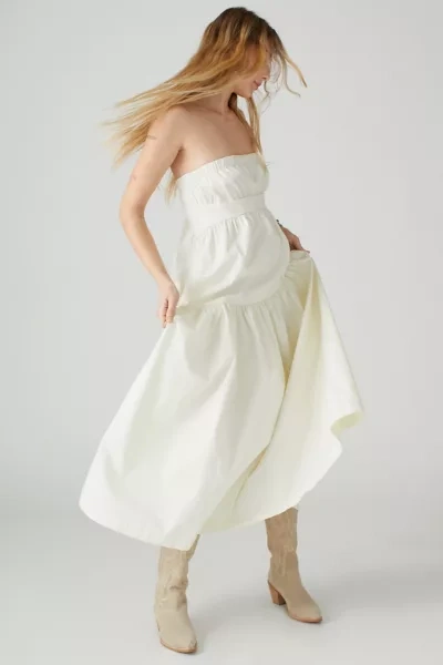 green spring maxi dress Aurora Ruched Organic Cotton Maxi Dress Spring Green / S