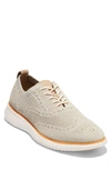 Cole Haan 2.zerogrand Stitchlite Water Resistant Wingtip In Ch Mortar Twisted Knit Blanc