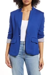 GIBSONLOOK INVERTED NOTCH COLLAR COTTON BLEND BLAZER