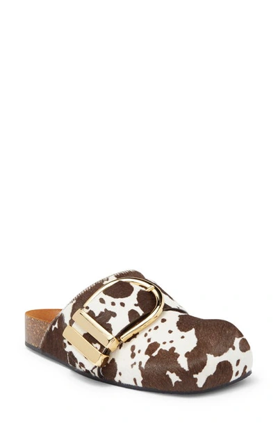 Khaite Downing Cow-print Mules In White