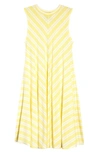Nordstrom Kids' Easy Knit Dress In Yellow Lemonade Double Stripe