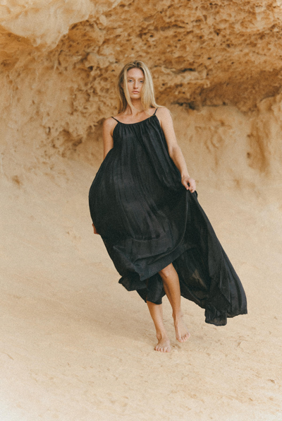 A Perfect Nomad Silk Syros Dress Black