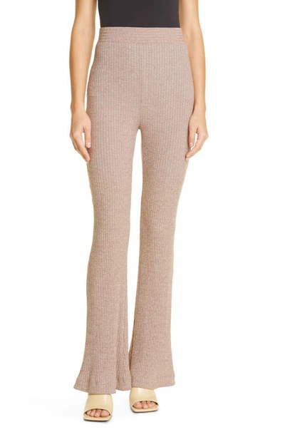 Alix Nyc Delancey Rib Flare Trousers In Chestnut