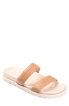 Journee Collection Stellina Double Strap Sandal In Mocha