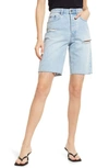 Ksubi Brooklyn Sense Ripped Denim Bermuda Shorts In Denim