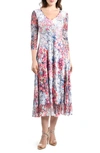 Komarov Floral Cocktail Midi Dress In Azalea