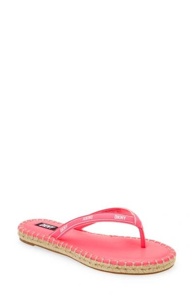 Dkny Women's Tabatha Espadrille Flip Flop Sandals In Fuschia