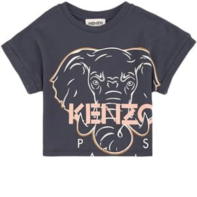 Kenzo Kids' Gray Elephant T-shirt In Grey