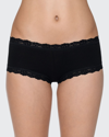 Hanky Panky Low-rise Organic Cotton Boyshorts In Black