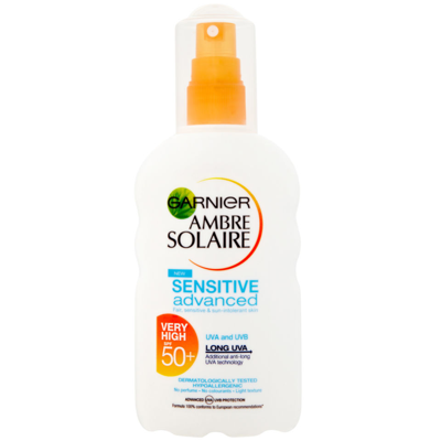 Garnier Ambre Solaire Kids Sensitive Sun Cream Spray Spf 50+ 200ml