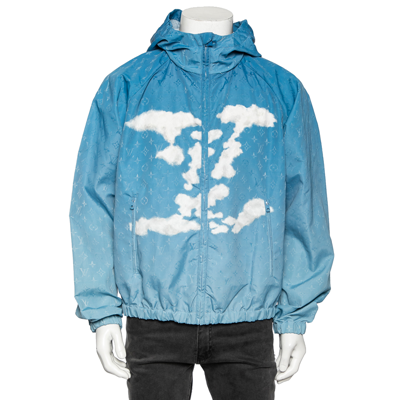 Pre-owned Louis Vuitton Blue Sky Printed Synthetic Hooded Jacket Xxl
