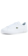 LACOSTE POWERCOURT LEATHER SNEAKERS WHITE/WHITE