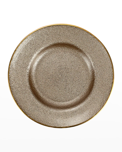 VIETRI METALLIC GLASS FAWN SALAD PLATE