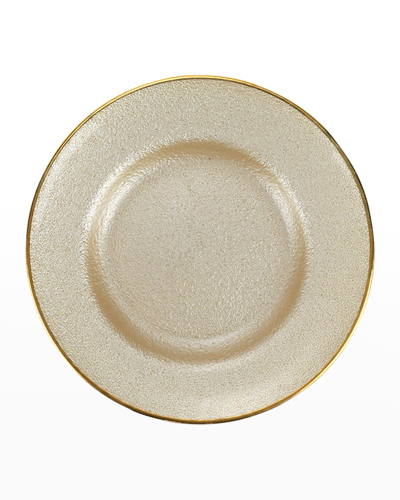 VIETRI METALLIC GLASS PEARL SALAD PLATE