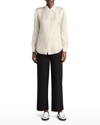 GIORGIO ARMANI BUTTON-DOWN SILK TWILL BLOUSE