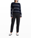 Giorgio Armani Stripe Cashmere Pullover In Navy