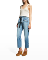 VERONICA BEARD OSWALD CROCHET-KNIT CROPPED TANK TOP